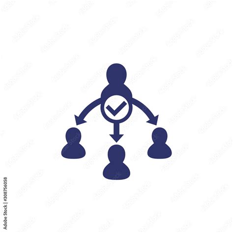 Delegate Task Delegation Icon On White Stock Vector Adobe Stock