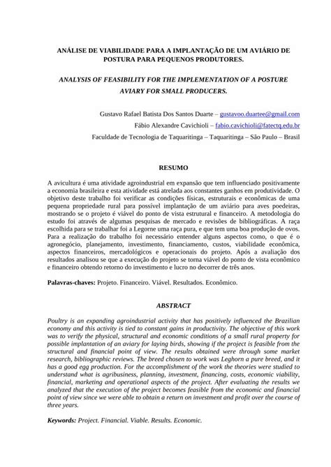 PDF ANÁLISE DE VIABILIDADE PARA A IMPLANTAÇÃO DE UM PDFSLIDE NET