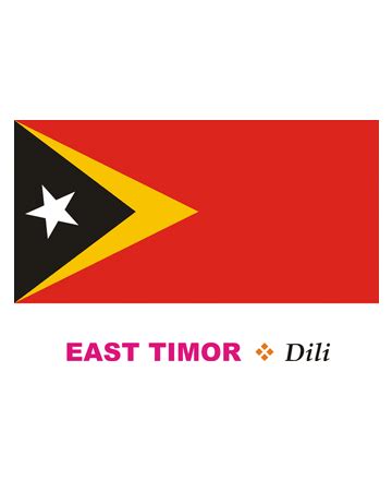 East Timor Flag Coloring Pages for Kids to Color and Print