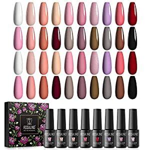 Rosalind Pcs White Nude Gel Polish Set Black Brown White Black Red