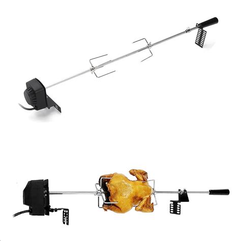 Universal Grills Rotisserie Kit Bbq Grill Roaster Camping Charcoal Spit Rod Kits With Electric