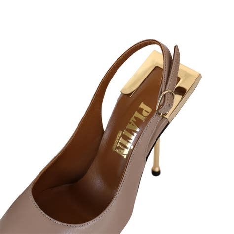 Nude Deri Kadın Abiye Ayakkabı Platin Deri