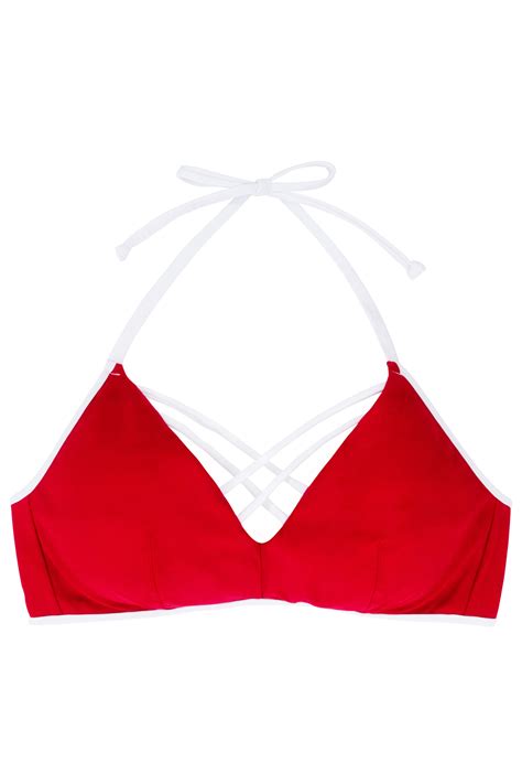 Dorina Triangle Bikini Top Red Swim Tops Odel Lk