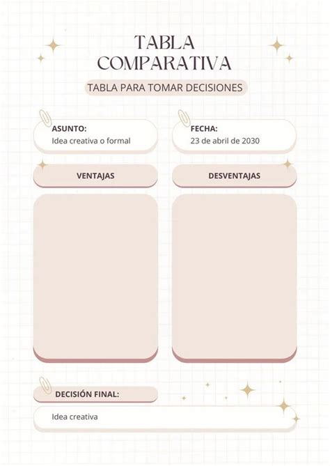 Documento A4 Cuadro Comparativo Elegante Rosado Templates By Canva En