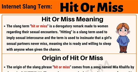 What Does the Slang Term "Hit or Miss" Mean? • 7ESL