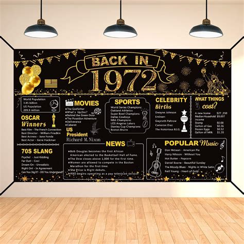 Amazon Darunaxy Rd Birthday Black Gold Party Decoration Back