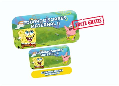 Etiqueta Escolar Bob Esponja Un Frete Gr Tis No Elo Kakodesignn