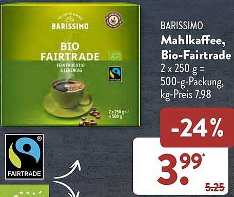 Barissimo Mahlkaffee Bio fairtrade Angebot bei ALDI SÜD 1Prospekte de