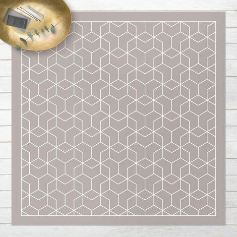 Tappeti In Vinile Trama Geometrica Di Esagoni Intrecciati Con Cornice