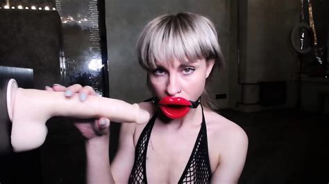 Astounding Giant Dildo Deepthroat Show