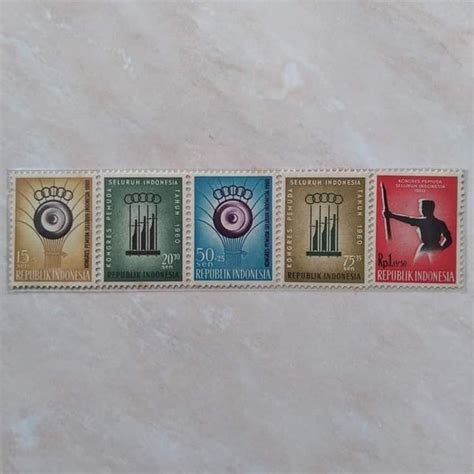 Jual Perangko Prangko Kuno Seri Kongres Pemuda 1960 Mint Set Lengkap