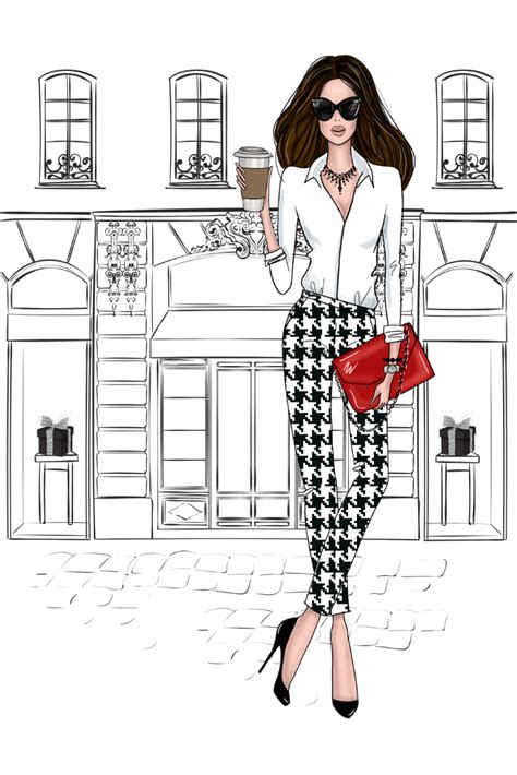 Woman clipart planner girl digital PNG clipart Dixie L355 fun fashion ...