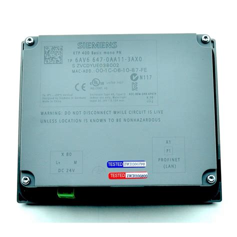 KTP 400 Basic Mono Siemens Touch Panel