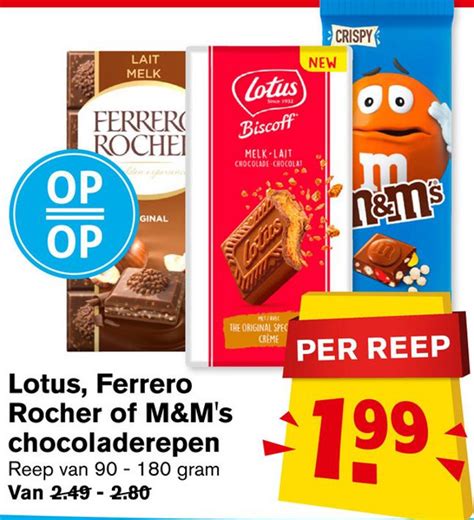 Lotus Ferrero Rocher Of M M S Chocoladerepen Aanbieding Bij Hoogvliet