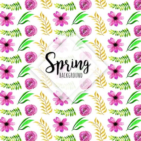 Premium Vector Watercolor Spring Floral Background