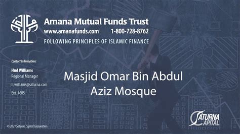 Amana Mutual Funds Trust Presentation By Hud Williams At Masjid Omar