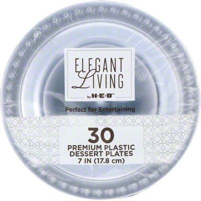 Elegant Living By H E B Premium Clear Plastic Plates Ct