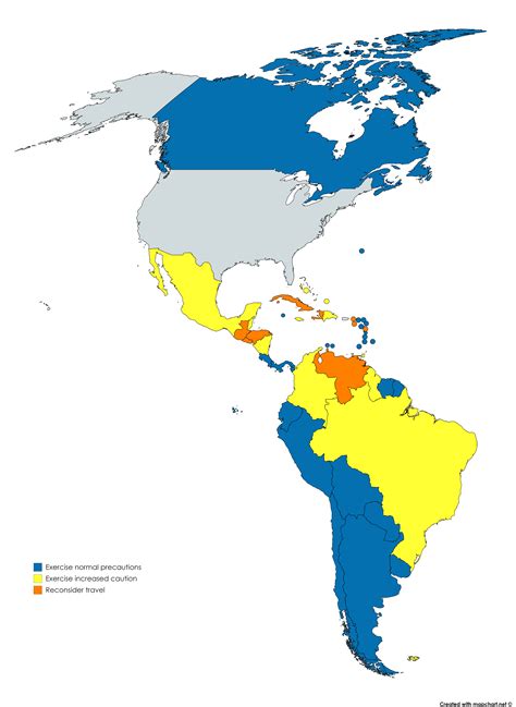 Us Travel Advisories For North And South America [4752x6510] [oc] R