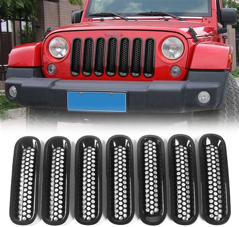 Jecar Grill Inserts Front Mesh Grille Inserts For Jeep Wrangler Jk 2007 2015