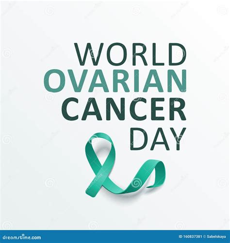 World Ovarian Cancer Day Poster With Teal Ribbon Symbol For Awareness