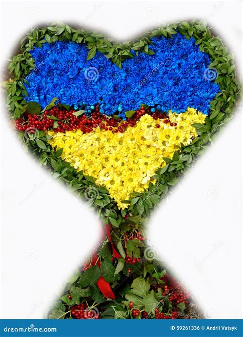 Symbool Van Liefde Hart In De Kleuren Van De Nationale Vlag Van Ukr