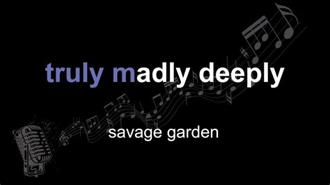 Savage Garden Truly Madly Deeply Lyrics Paroles Letra YouTube