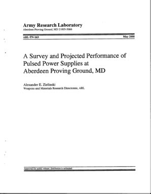 Fillable Online Arl Army Projected Performance Us Army Research