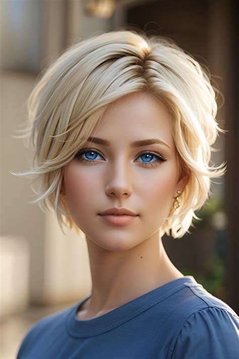 Pin By La Rose Art On Beauty Blonde Hair Blue Eyes Short Hair Styles Beautiful Blonde