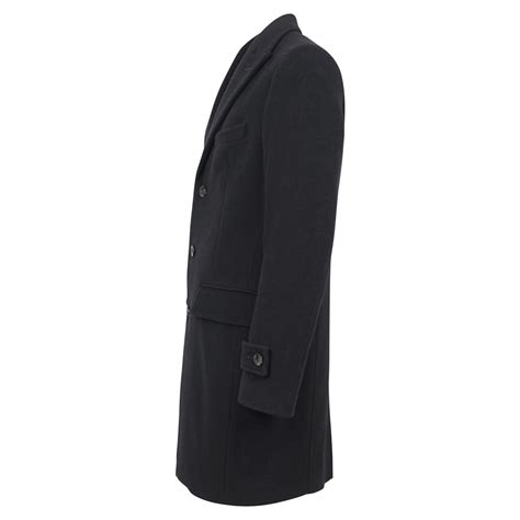 Cappotto Nero Monopetto In Lana Per Uomo MaisonBorracci