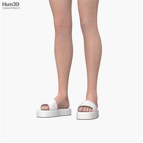 Mujer Elegante En Bikini Blanco Con Sombrero Rojo Modelo D Descargar Character On Dmodels Org