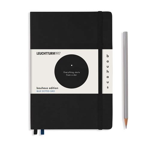 Notebook Medium A Dotted Hardcover Numbered Pages Black