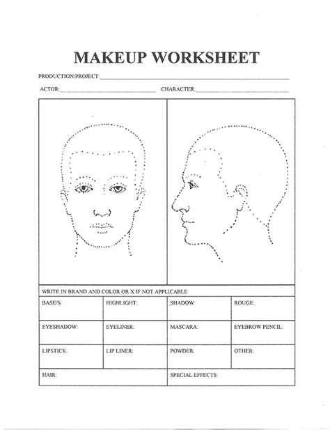 Designing The Makeup Worksheets Library