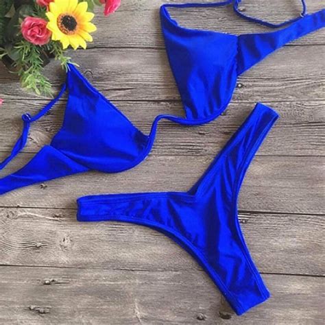 Swim Kiara Blue Push Up Cheeky Thong Bikini Set New Hot Poshmark