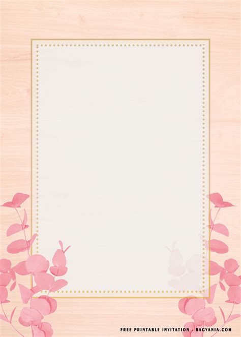 FREE Printable Pink Flower Gold Frame Baby Shower Invitation