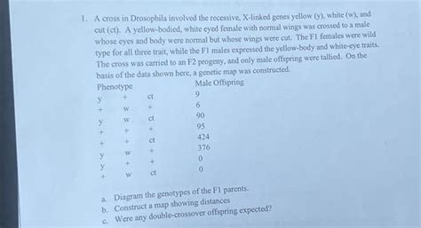Solved A cross in Drosophila involved the recessive, | Chegg.com