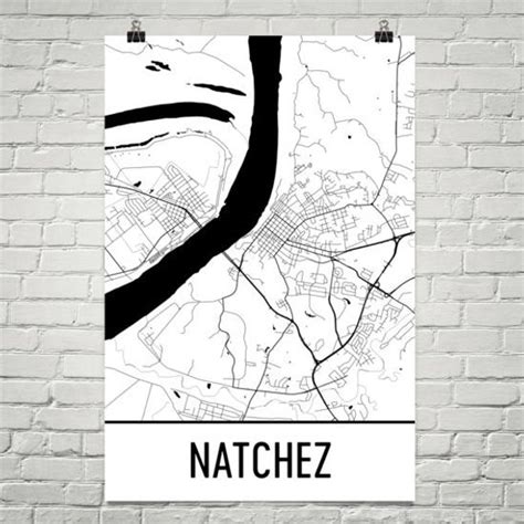 Natchez MS Map Natchez Mississippi Art Natchez Print - Etsy | Amazing ...