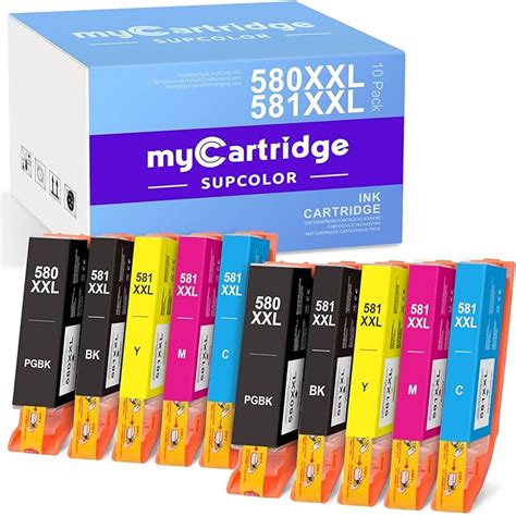 Mycartridge Supcolor 580 581 Pgi 580 Cli 581xxl Ink Cartridges Multipack Compatible For Canon