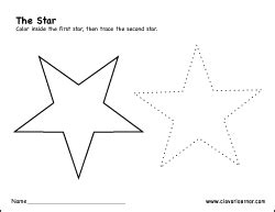 Free star shape activity sheets for school children