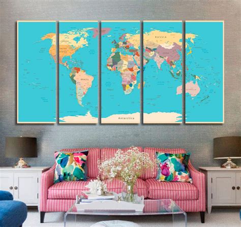 World Map Push Pin Wall Art Printable Templates Free