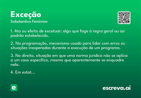 O Que Significa Excecao - Exceção - Significado e Sinônimo - escreva.ai