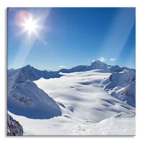 Union Rustic Glasbild Atemberaubende Winterlandschaft Wayfair De