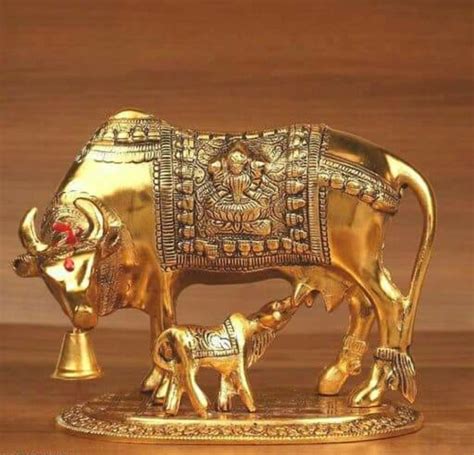 Brass Cow And Calf Statue At Rs Kamadhenu Cow And Calf Statue In