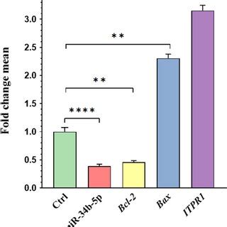 The Relative Expression Level Of Hsa Mir B P Bcl Bax And Itpr