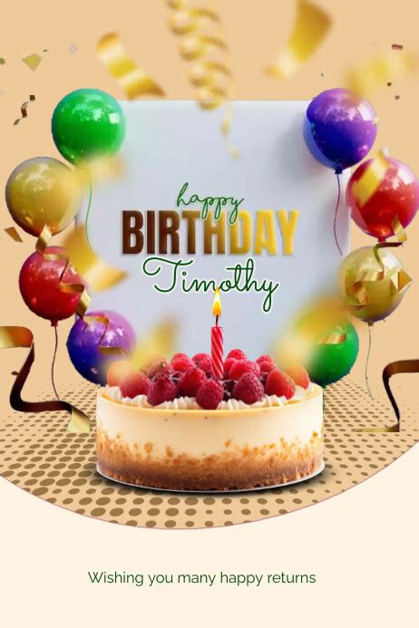 Orange 3d Happy Birthday Poster Template Postermywall