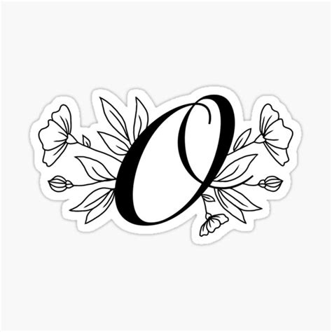 Cursive Floral Letter O Sticker For Sale By Lauren Kenney Redbubble