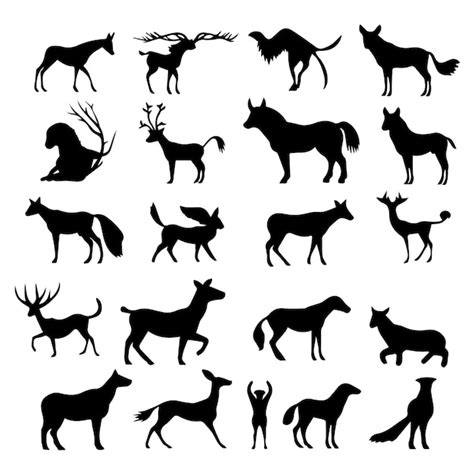 Premium Vector | Vector animals silhouette collection