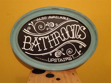 Bathroom signage- vintage style | Bathroom signage, Hand painted signs ...