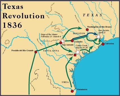 Texas Revolution Map 1836 - The Daily Alamo