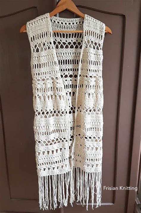 Haakpatroon Boho Vest Haak Patroon Ibiza Vest Beach Etsy