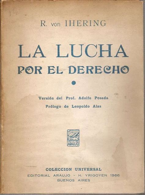 La Lucha Por El Derecho En La Esfera Individual Por Rudolf Von Ihering